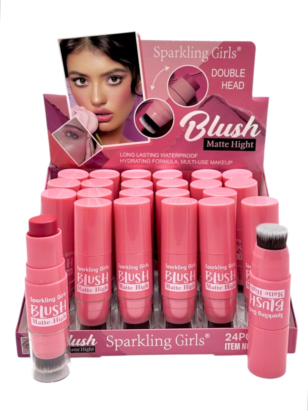 Rubor en barra Matte con brocha 2 en 1 Sparkling Girls